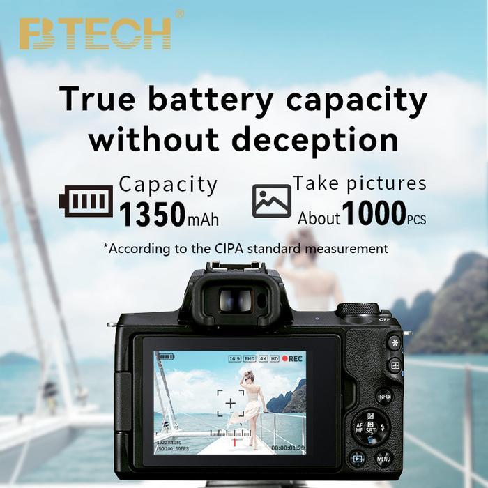 BTECH Baterai Canon BP 511A 1350mAh FB-BP-511A 3.7V 530mAh untuk Kamera Canon 10D 20D 30D 300D 40D