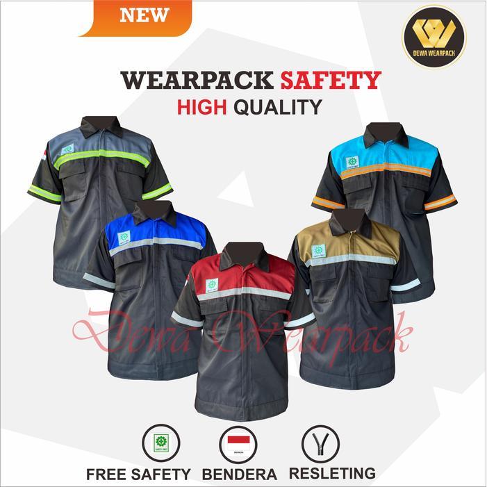 wearpack safety lengan pendek proyek baju proyek k3