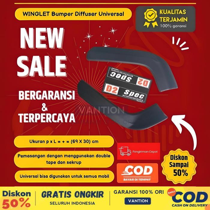 "New" Sepasang Winglet Pelindung Bumper Mobil Universal Avanza Xenia Sigra Yaris Veloz Terios Ertiga