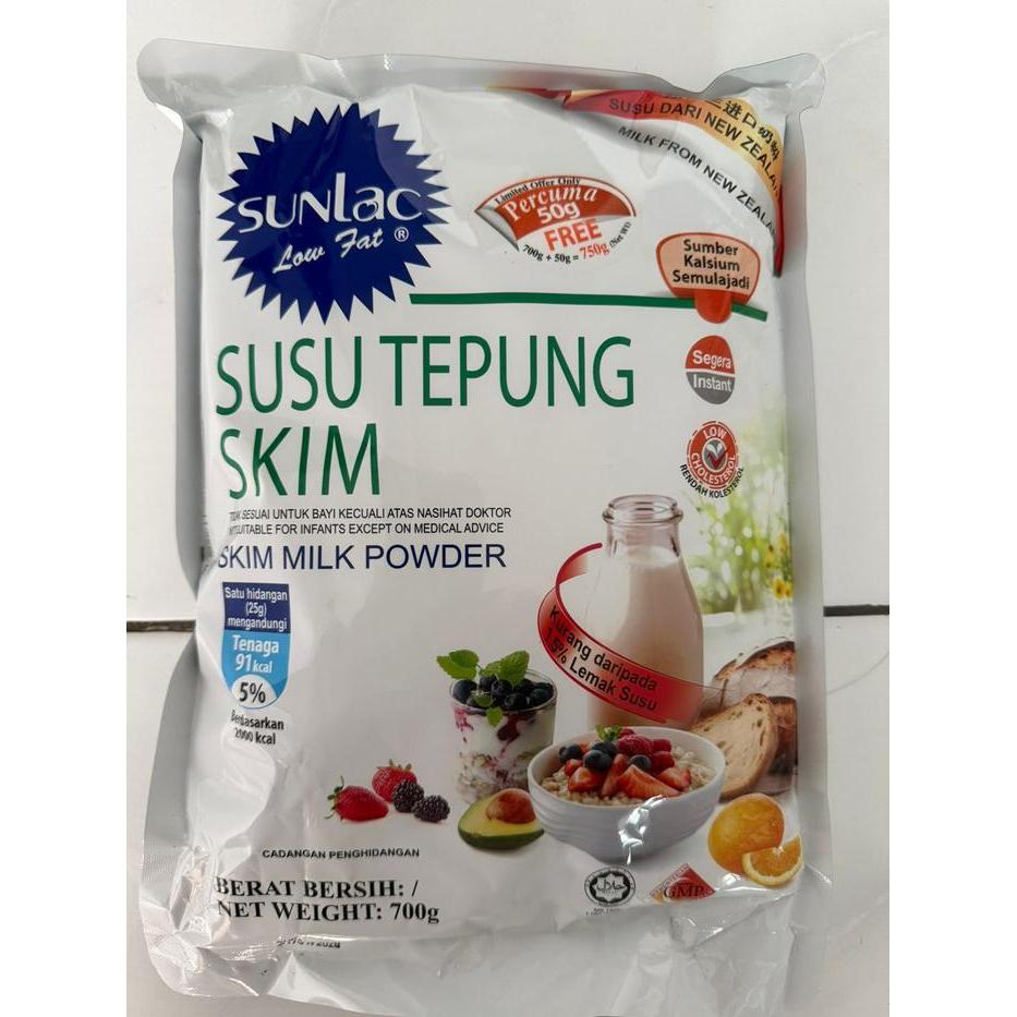 SUNLAC Low Fat Susu Bubuk Skim Malaysia 750gram