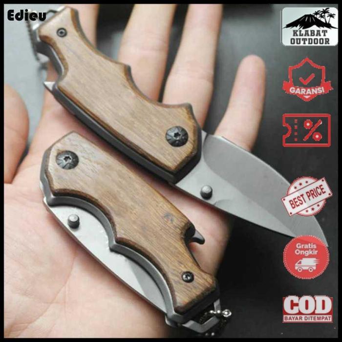 DISKON Pisau Lipat Tajam Mini Bushcraft Tactical Knife Survival Hunting Tool