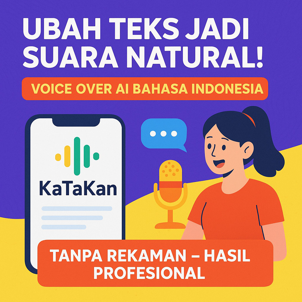 PREMIUM KATAKAN AI VOICE OVER INDONESIA & SEMUA BAHASA | UBAH TEKS JADI SUARA NATURAL | TEXT TO SPEE
