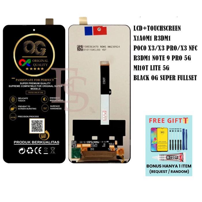 LCD + TOUCHSCREEN X1A0M1 R3DM1 P0C0 X3 / X3 PRO / X3 NFC / R3DM1 NOTE 9 PRO 5G / MI10T LITE 5G BLACK