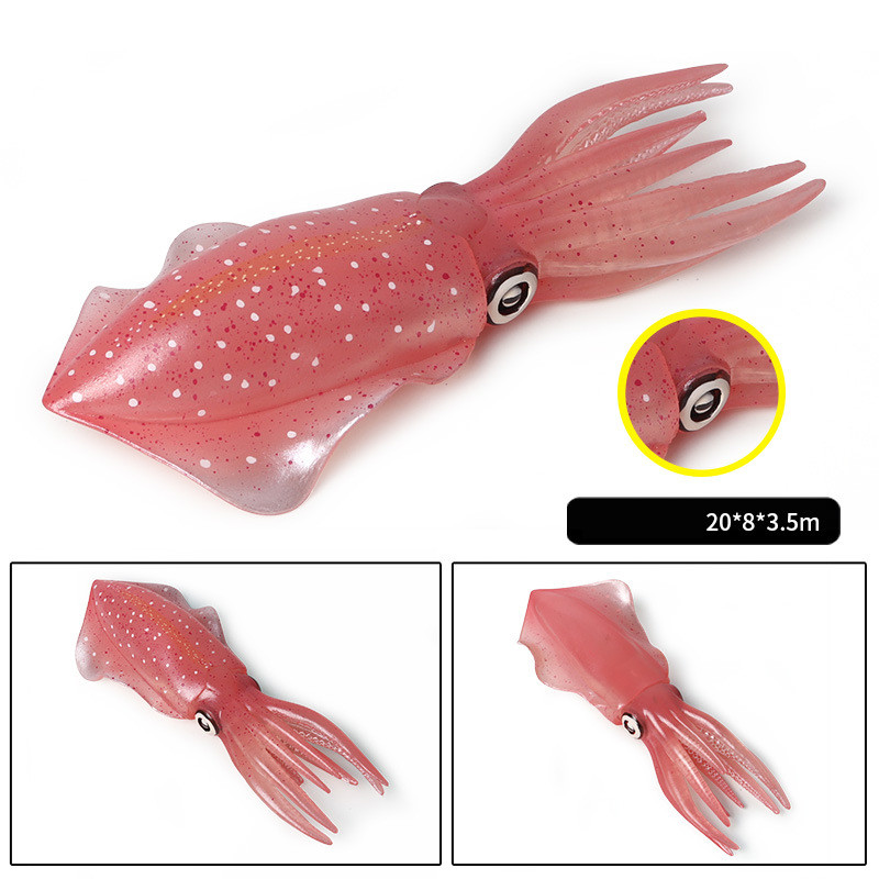 New Marine Animal Model Figurines Toy Simulation Squid Octopus Shrimp Starfish Lifelike Action