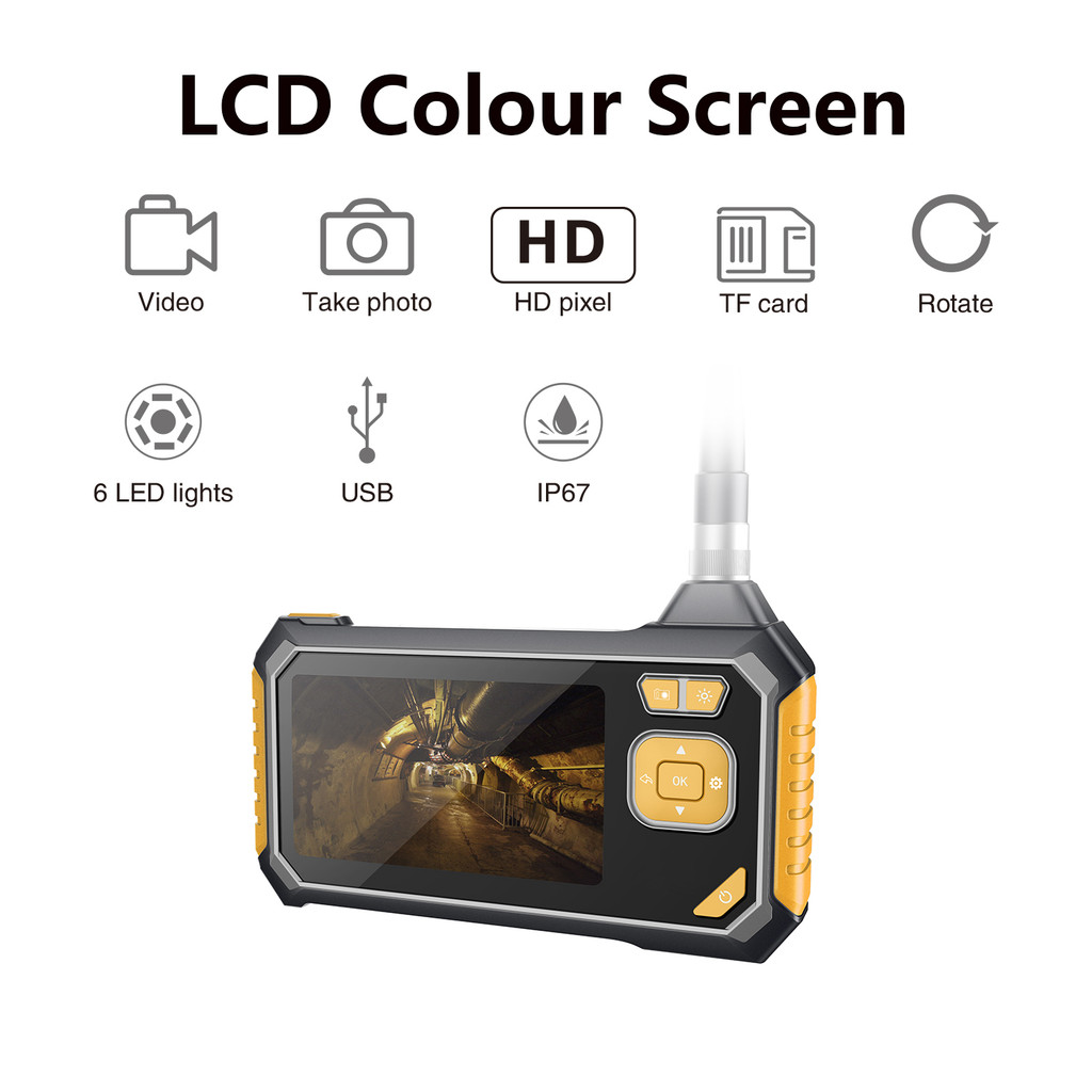 4.3 Inch 2MP 1080P AV Handheld Endoscope Inspection CMOS Borescope Water-proof Digital Microscope