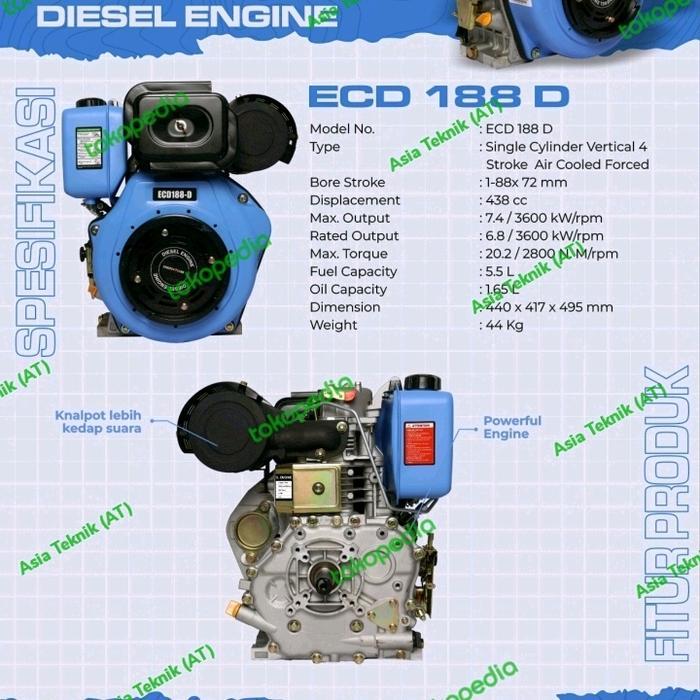 Engine Diesel 188 Mesin Penggerak Diesel Solar Serbaguna 188