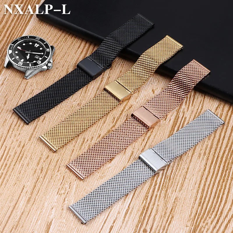 1.0 Milanese Mesh Loop Stainless Steel Watch Band Bracelet 18mm 20mm 22mm 24mm Bracelet 3mm