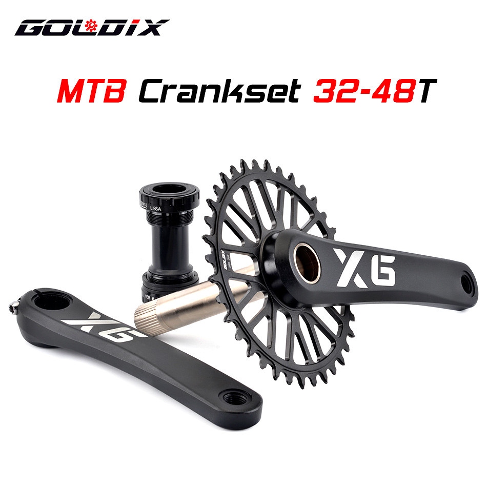 New X6 Bicycle Crankset MTB Bike Crank Chainring Bike 170mm 175mm Black 32T 34T 36T 38T 40T 42T 44T 