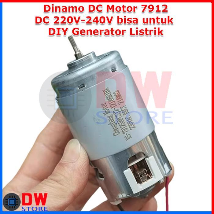 DINAMO DC MOTOR RS7912 RS-7912 DC 220V-240V PAKAI DIODA BRIDGE BISA UNTUK DIY GENERATOR LISTRIK