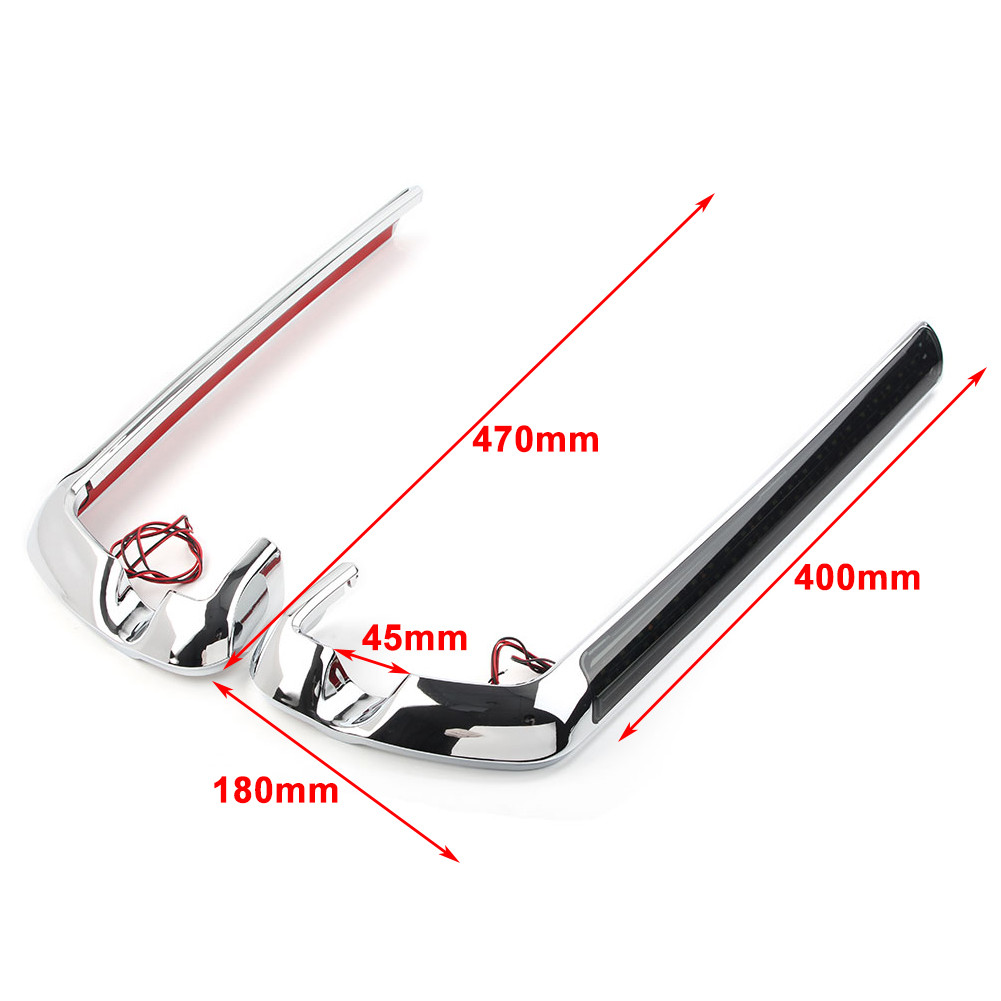 2PCS MOTORCYCLE SADDLEBAG LED SIDE MARKER LIGHT SMOKE LENS FOR HARLEY TOURING ROAD KING 2014 2015