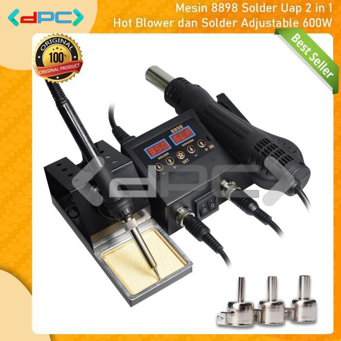 Solder Uap 2 in 1 Hot Blower dan Solder Adjustable 600W Mesin 8898