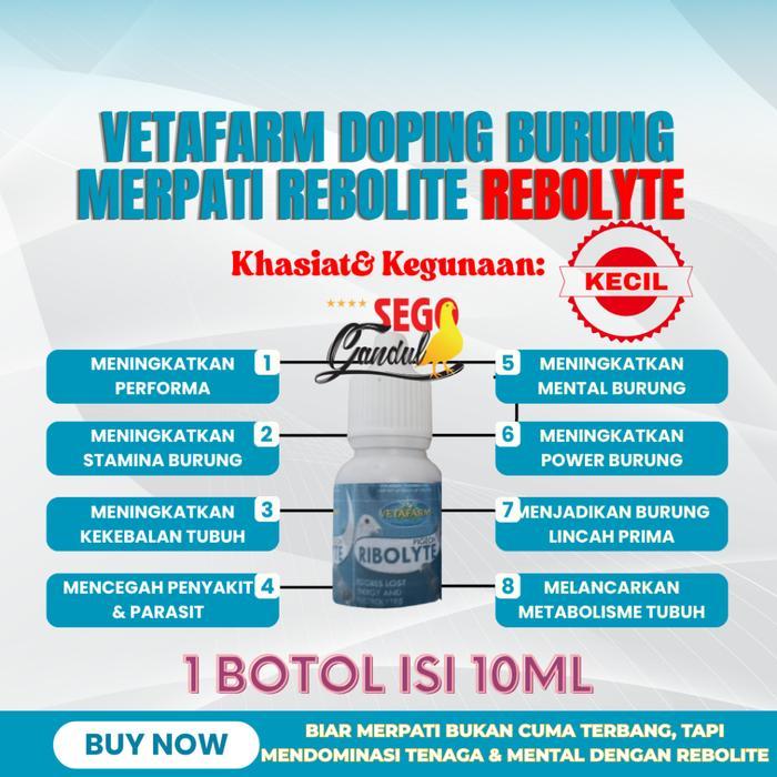 Vetafarm Doping Burung Merpati Rebolite Rebolyte Ribolit 1 botol kecil isi 10ml