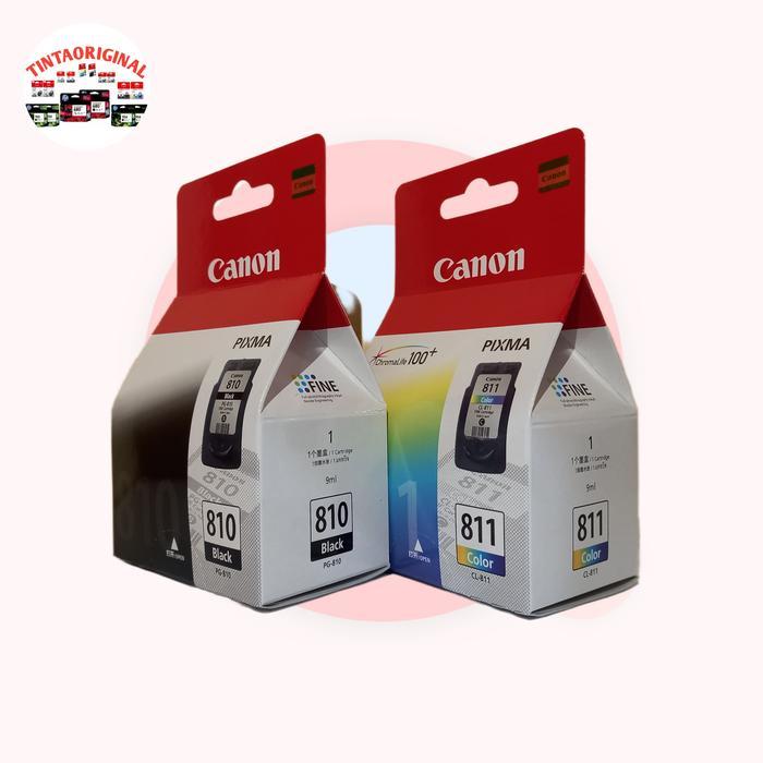 Canon Tinta Cartridge PG-810 Hitam & CL-811 Warna Original untuk Printer IP2770 MP245 MP258 MP268