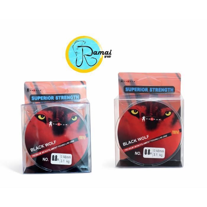 BISA COD Senar Pancing Nylon Red Wolf USA 100 Meter