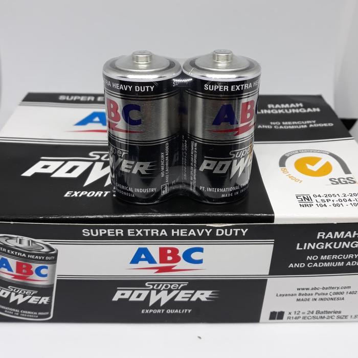 "New" baterai abc size C batre abc super power tipe C batteries