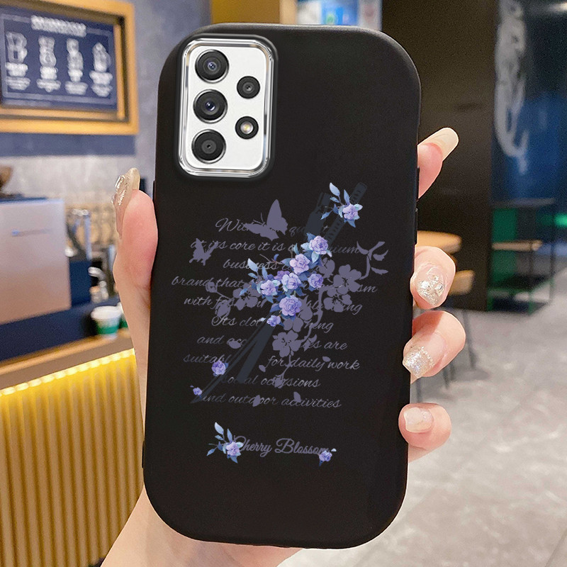 Casing Hp Untuk Samsung Galaxy A52 4G A52 5G A52s 5G A51 M40s Case Bunga ungu misterius malam hari K