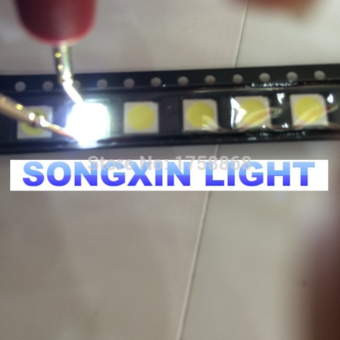 1000pcs/LOT 5050 White-CW Cold white-WW PLCC-6 3-CHIPS 5050 smd led 8000-13000k 10-18LM 0.2W High