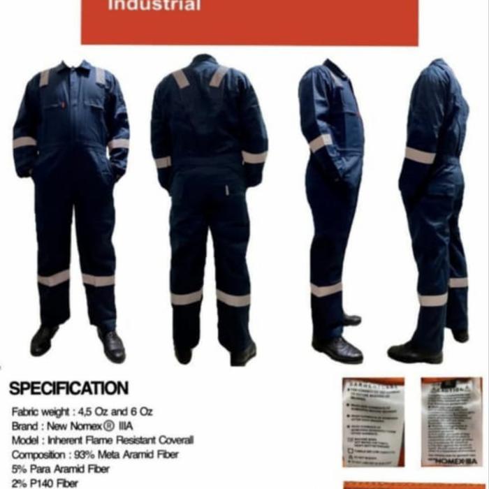 Coverall Tahan Api Nomex Biru Ukuran M