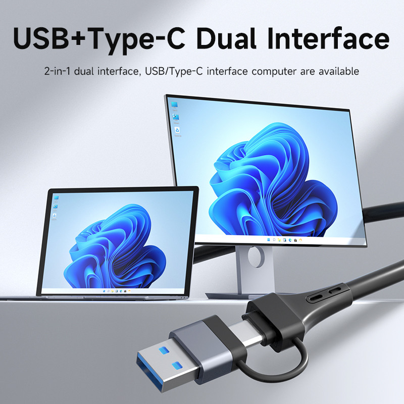 Hagibis Wireless HDMI-compatible Transmitter and Receiver Kit Type-C USB Dual Plug Extender TV