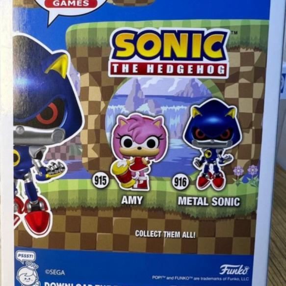 HOT SALE FUNKO POP GAMES SONIC THE HEDGEHOG - AMY #915 METAL SONIC #916 ORIGINAL FUNKO ORIGINAL