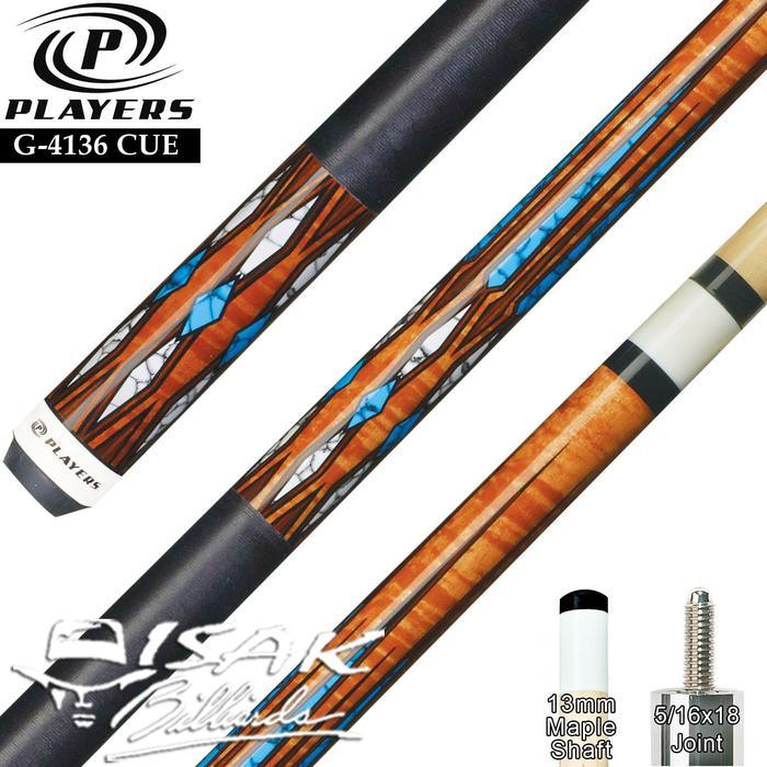 PLAYERS G-4136 POOL CUE - MAPLE BILLIARD STICK STIK BILIAR PLAYER MAIN