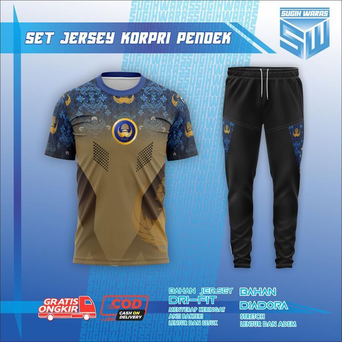 Set Baju Korpri Olahraga Lari Training Pria - M