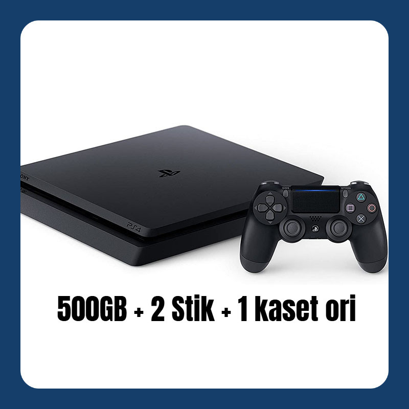 PS4 SLIM PLAYSTATION 4 SLIM tipe ORI HDD 500GB 2 stik + Free kaset