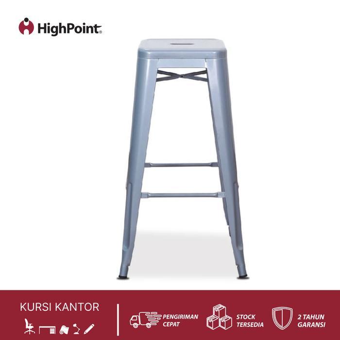 Highpoint Kursi Bar Minimalis Xavier Silver Grey / Kursi Minibar Dapur / Bar Stool Modern / Kursi