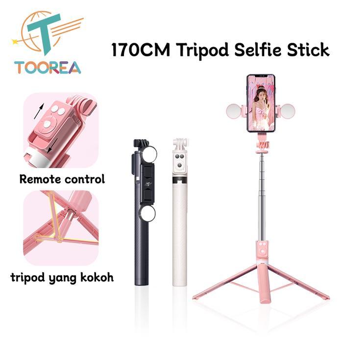 TERMURAH TOOREA 170CM SELFIE STICK TRIPOD TONGSIS DENGAN MONOPOD DENGAN WIRELESS REMOTE CONTROL