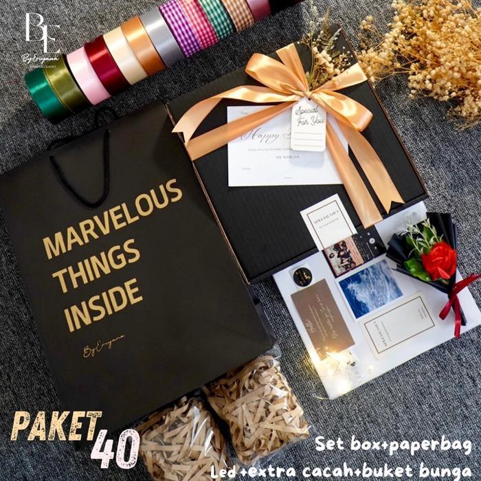 Box Hampers Gift Box Kotak Kado Ulang Tahun Kardus Hitam Cokelat Rustic Aesthetic Packing Dus Set