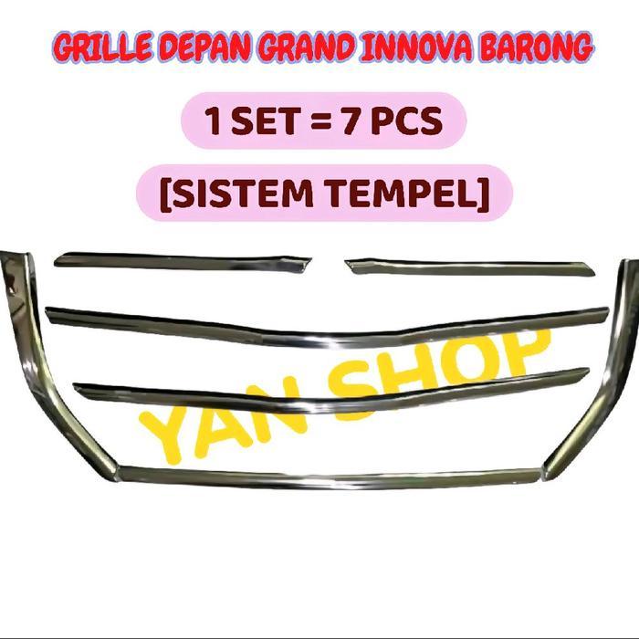 Lis Grille Grill Tempel Depan Bumper List Toyota Grand Innova Inova Barong 2013 2014 2015 Chrome
