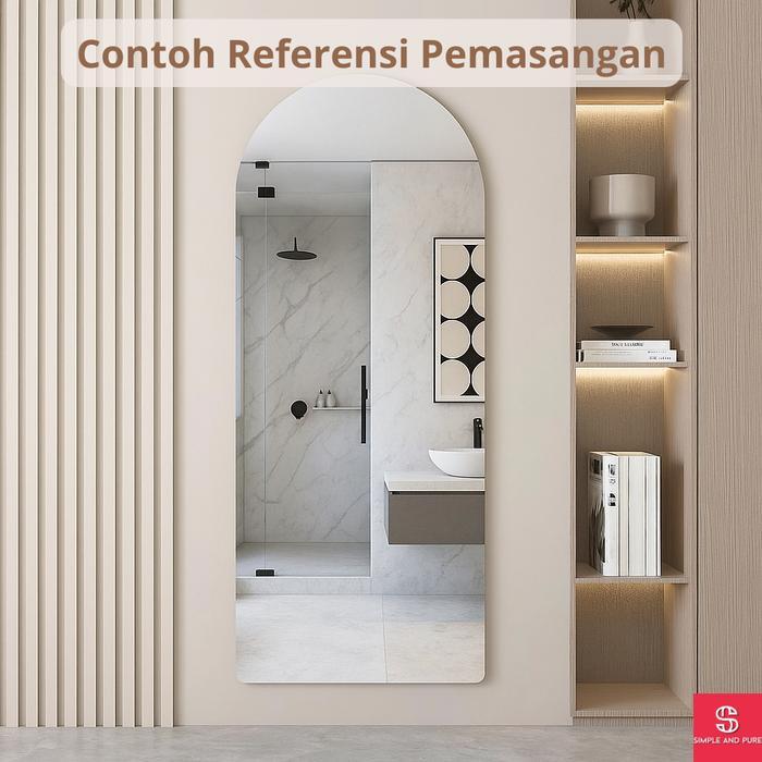 Simple & Pure - Cermin Tempel Dinding Acrylic Aesthetik Fullbody Anti Pecah Tinggal Tempel Full