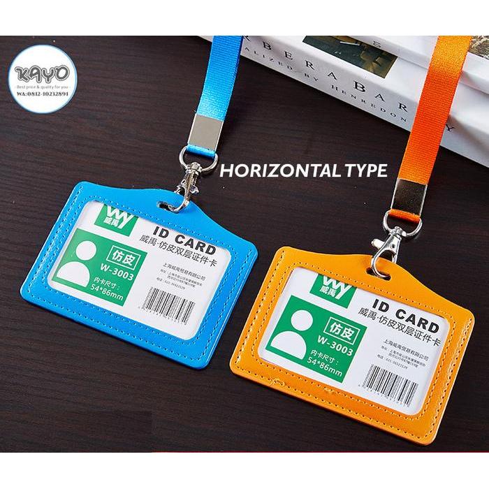 "New" 2S HR NAME TAG ID CARD 2 SLOT, GANTUNGAN ID CARD 2 TEMPAT KARTU KULIT