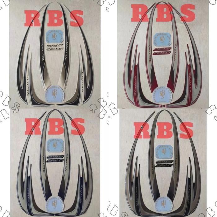 STIKER STRIPING LIS BODY SCOOPY STYLISH 2014 HITAM MERAH PUTIH BIRU