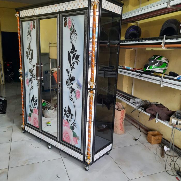 LEMARI PAKAIAN GAMIS  2 PINTU LEMARI ALUMUNIUM 3 PINTU LEMARI 3 PINTU - 2 pintu