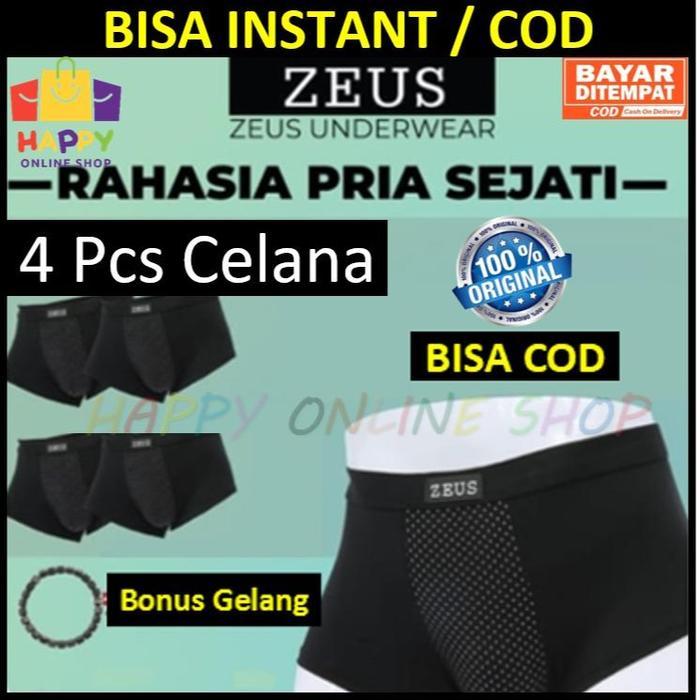 ZEUS Celana Dalam Kesehatan Pria - ZEUS UNDERWEAR- 4 Celana 1 Gelang - M