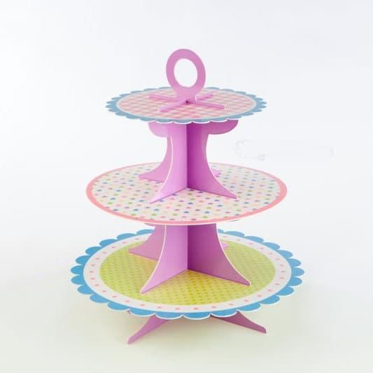 Sweet Surprise 3 Tier Cake Stand / Cake Stand 3 Tier, Tempat Cupcake, Dekor Ulang Tahun Lucu