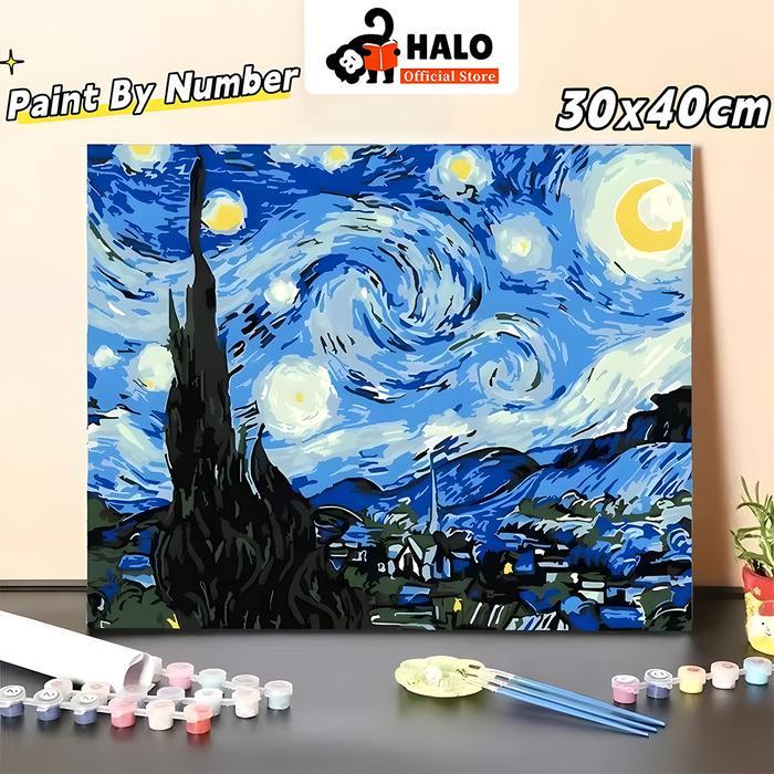 Paint By Number 30x40 Painting Kit Canvas Paint Kit Digital Aesthetic Kanvas Lukis