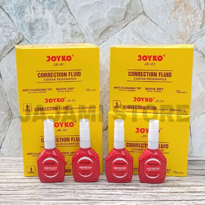 Promo Tip Ex Joyko Jk-01 / Tipex Cair Joyko 1 Pak Isi 12 Pcs Cairan Penghapus Stationery Terlaris