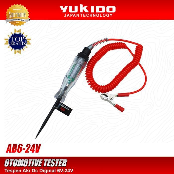 Yukido Tespen Digital Dc Tester 6V/12V/24V Auto Voltage Universal Digital Obeng Testpen Dc Tespen