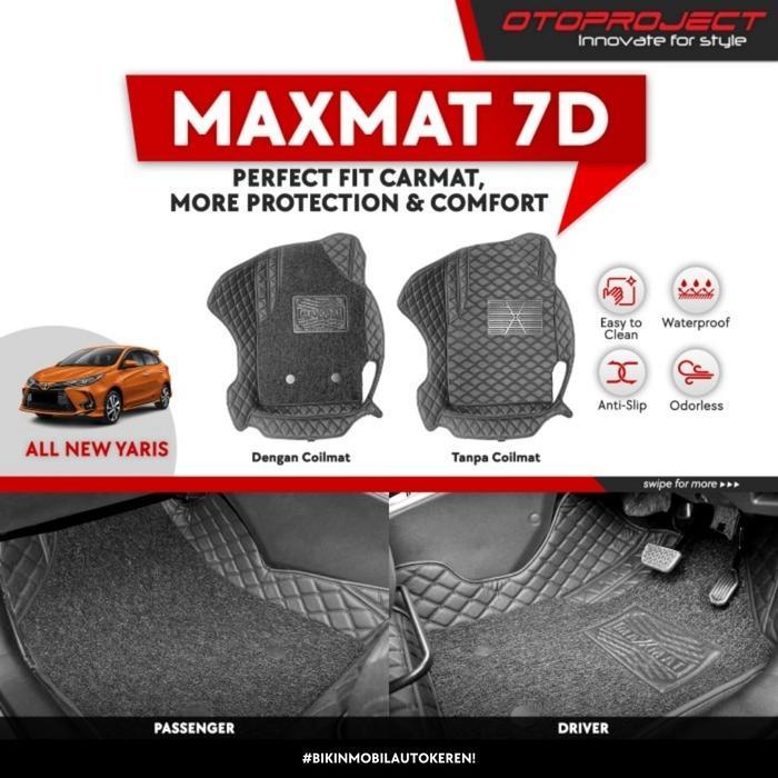 Karpet Mobil Toyota Yaris 2005-2013 AT Luxeliner Maxmat 7D Diamond Black PVC Koil Cargo