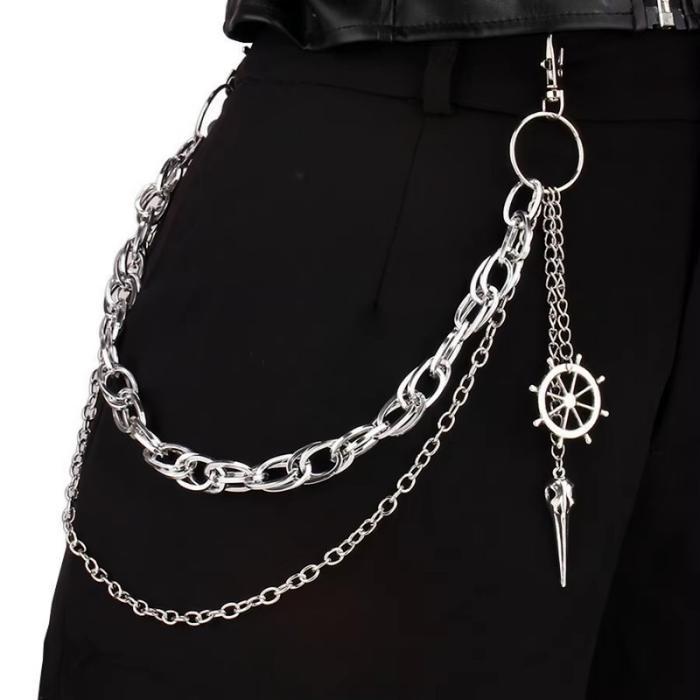 Rantai Celana Jeans Chain Belt Pants Metal Unisex Waist Chain Rantai Dompet Aksesoris Punk Hip Hop
