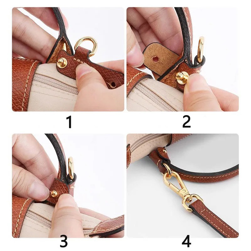 Mini Bags Leather Shoulder Strap Fit For Longchamp Mini Pouch Adjustable Crossbody Small Bag