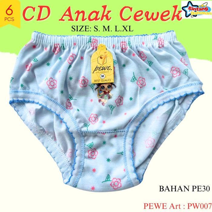 Premium 1 Lusin Celana Dalam Anak Perempuan Polos Tebal Sempak Anak Cewek Warna Warni / Cd Anak