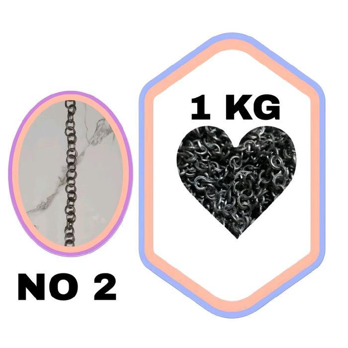 [ ISI 1 KG ] Timah Rantai Jala no 2 diameter cincin 15,2mm ketebalan 2,9mm panjang 480cm