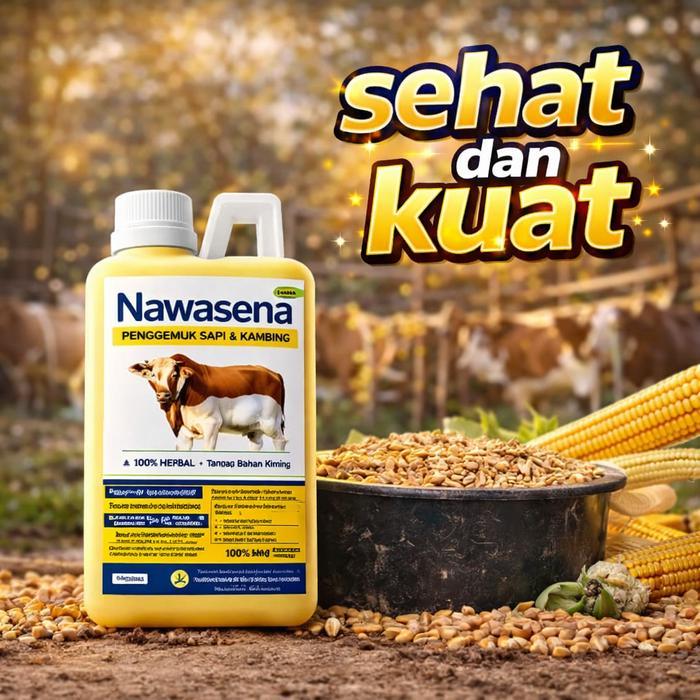 NAWASENA PENGGEMUK SAPI & KAMBING CEPAT NAFSU MAKAN NAIK, BOBOT CEPAT BERTAMBAH, 100% HERBAL
