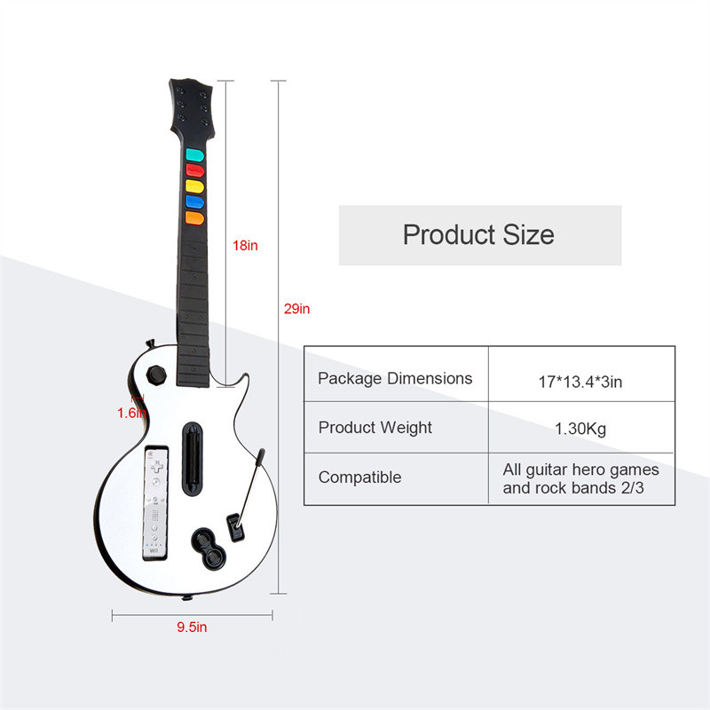Doyo Wireless Guitar Controller for Wii Guitar Hero and Rock Band Games (Excluding Rock Band 1)