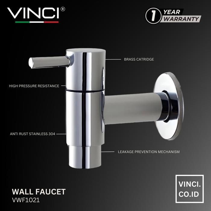 VINCI Keran Air Tembok Filter Kran Dinding Tembok Engkol Stainless 304