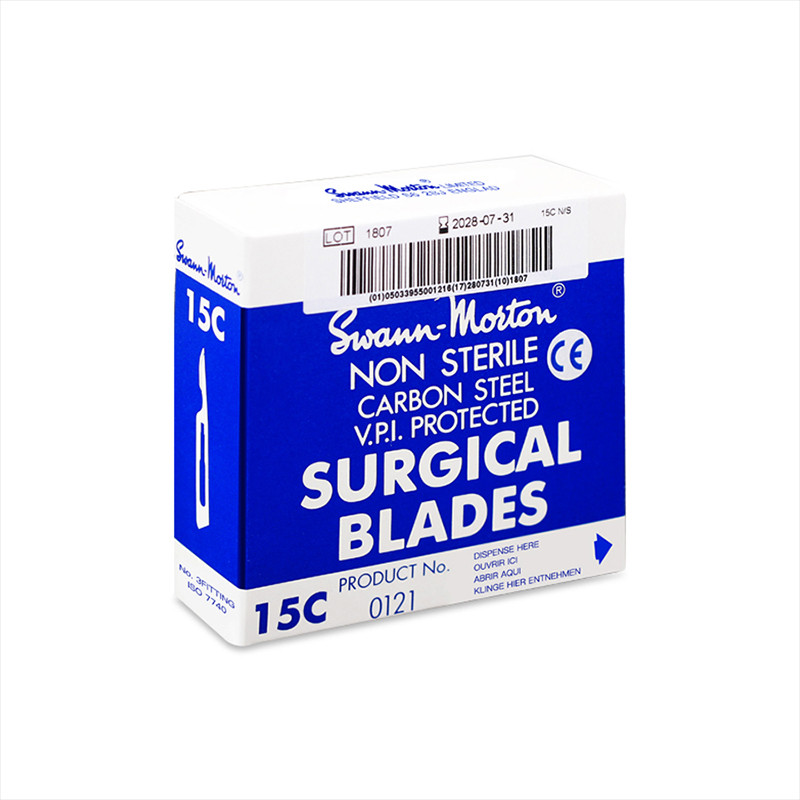 100Pcs Swann morton Carbon Steel Scalpel Surgical Blade 15C 11 15 11P