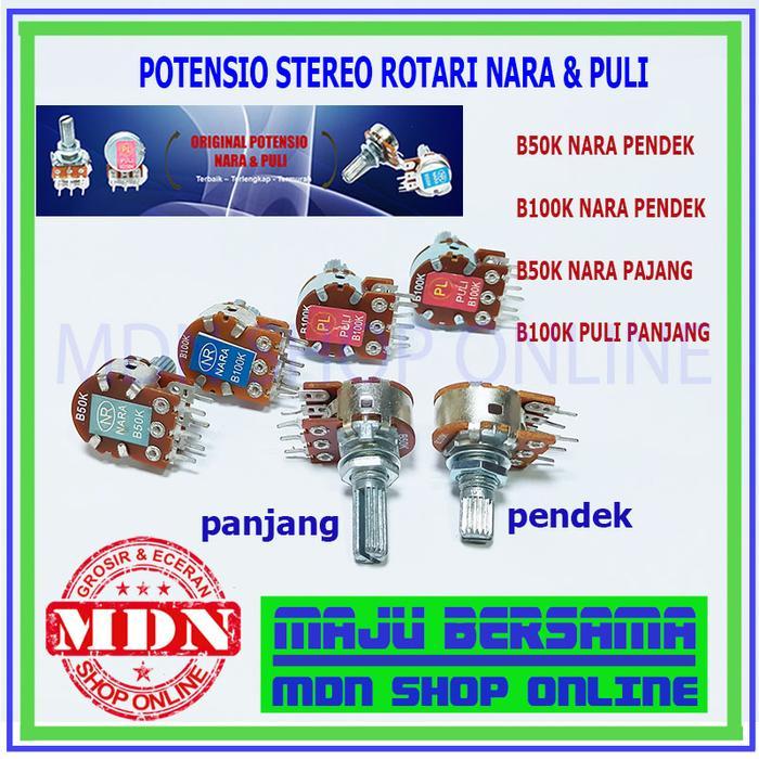 TERMURAH POTENSIO 50K 100K STEREO ROTARI NARA BAGUS PROMO